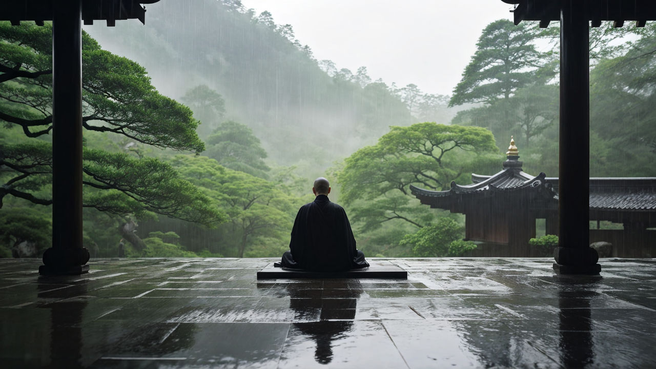 An Image Of A Rainy Day In A Serene Ancient Temple Of Sōtō Z By Ole Playground 9441