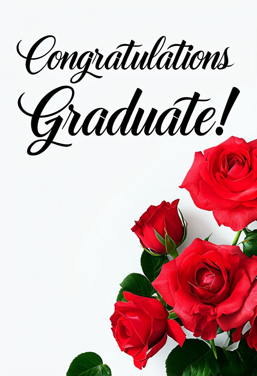 Elegant Congratulations Graduate Roses Event Sign Design