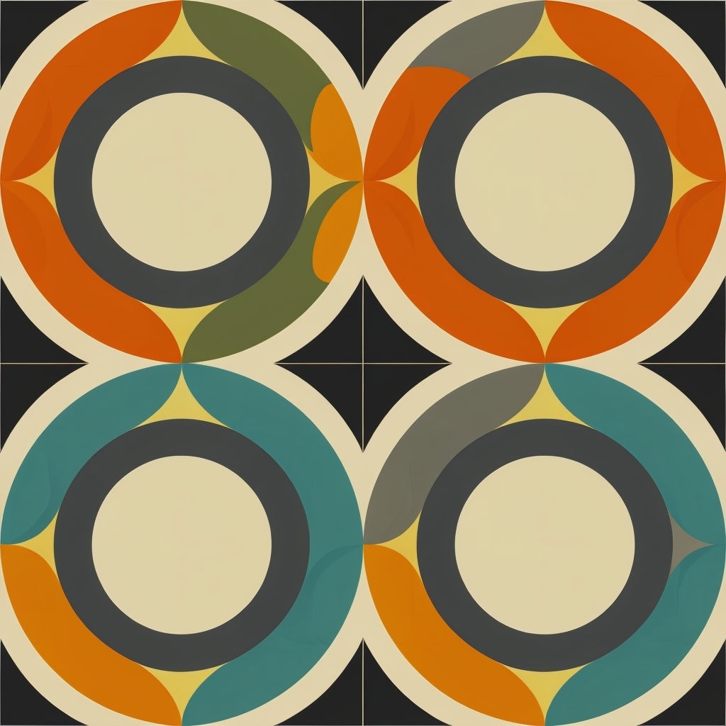 Modern Geometric Overlapping Circles Seamless Pattern Design