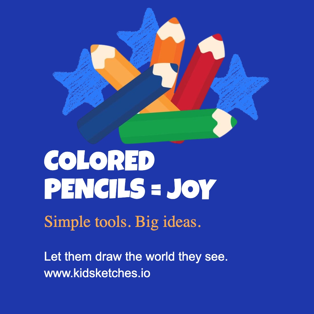 Colorful Pencils Joyful Design with Stars and Inspiring Message Instagram Post