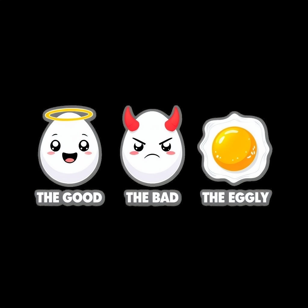 Playful Cartoon Egg Characters with Emotions T-Shirt