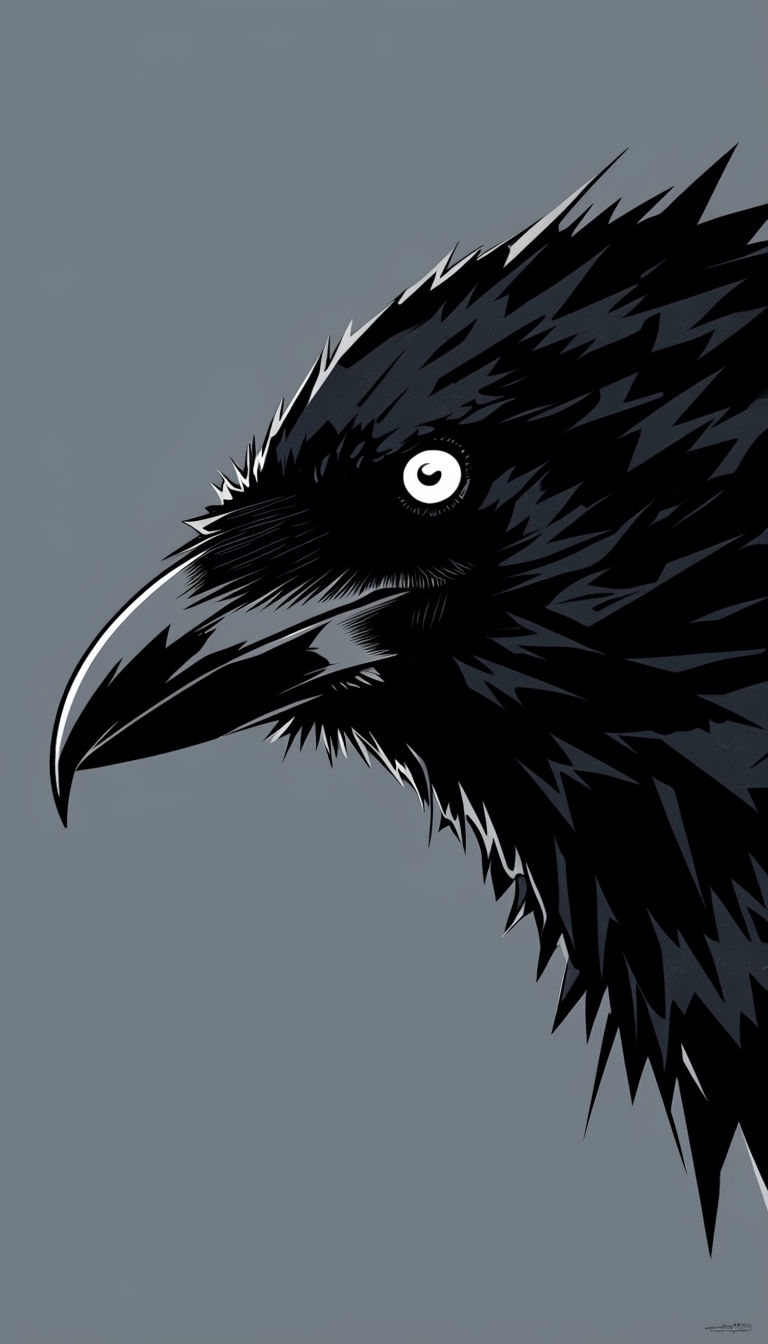 Stylized Raven Head Illustration Inspired by Frank Miller Phone Case Cover