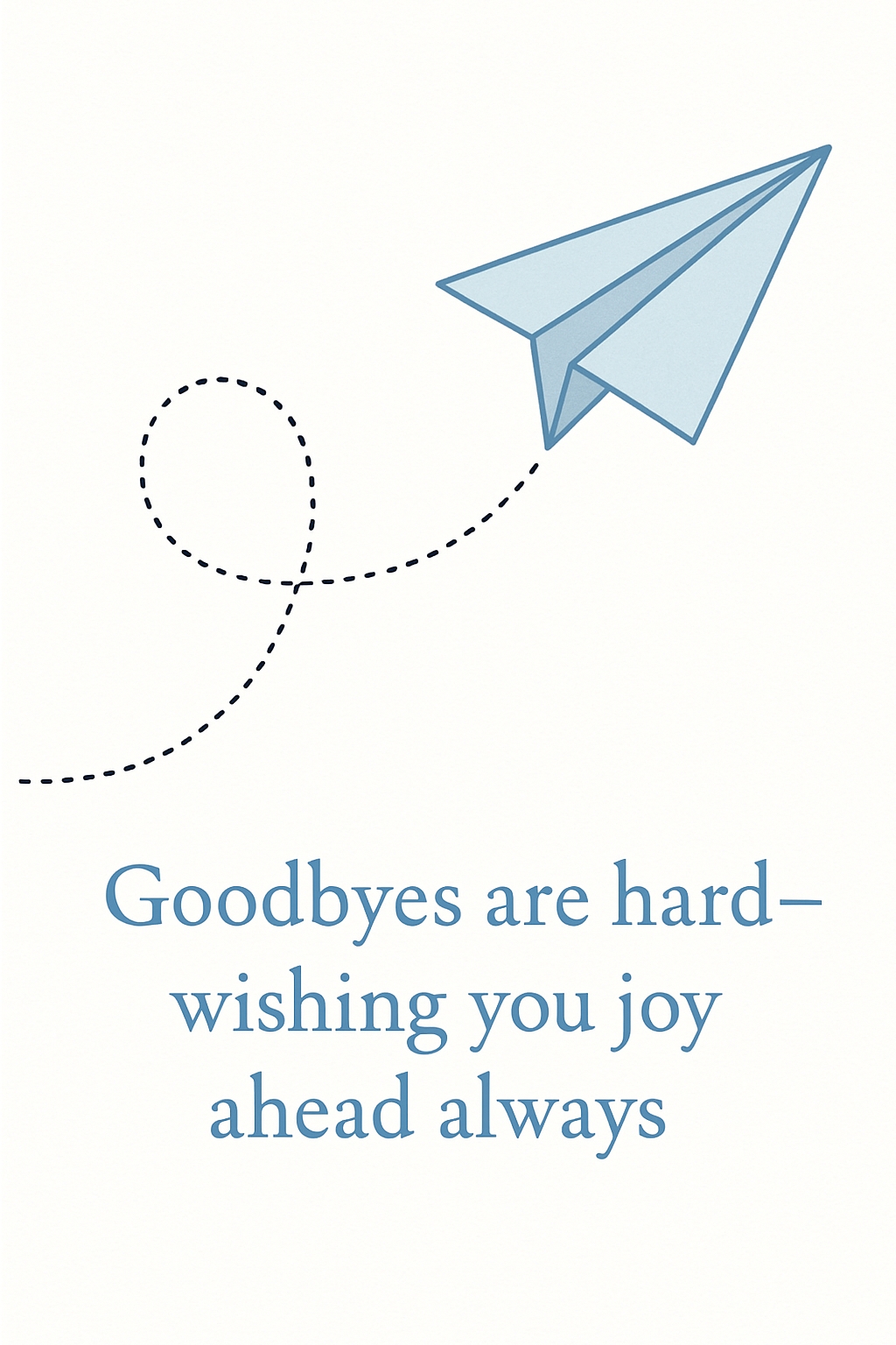 Minimalist Light Blue Farewell Card with Paper Airplane Design Cards & Invites