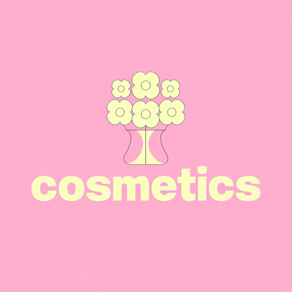 Elegant Minimalist Flower Bouquet Cosmetics Logo