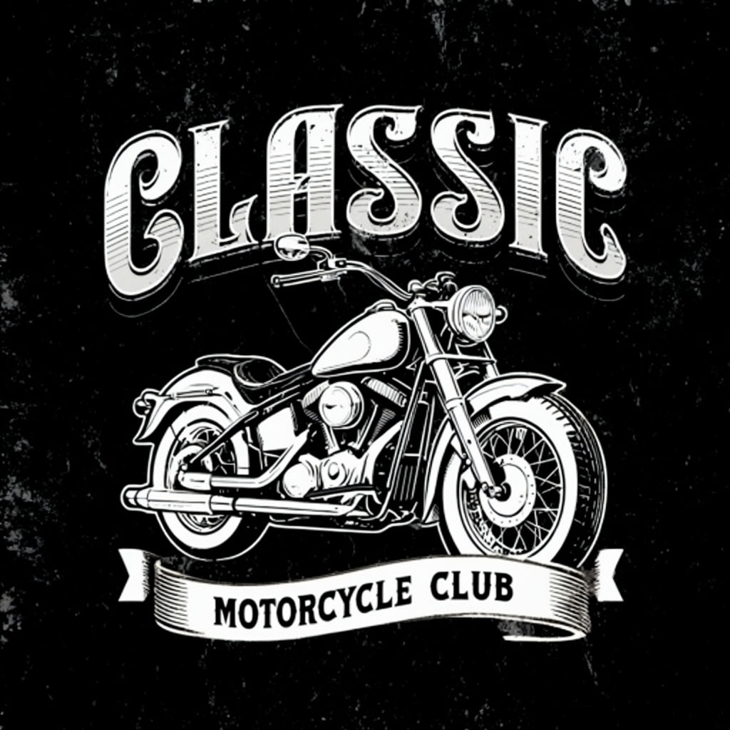 Vintage Classic Motorcycle Club Graphic Art Poster