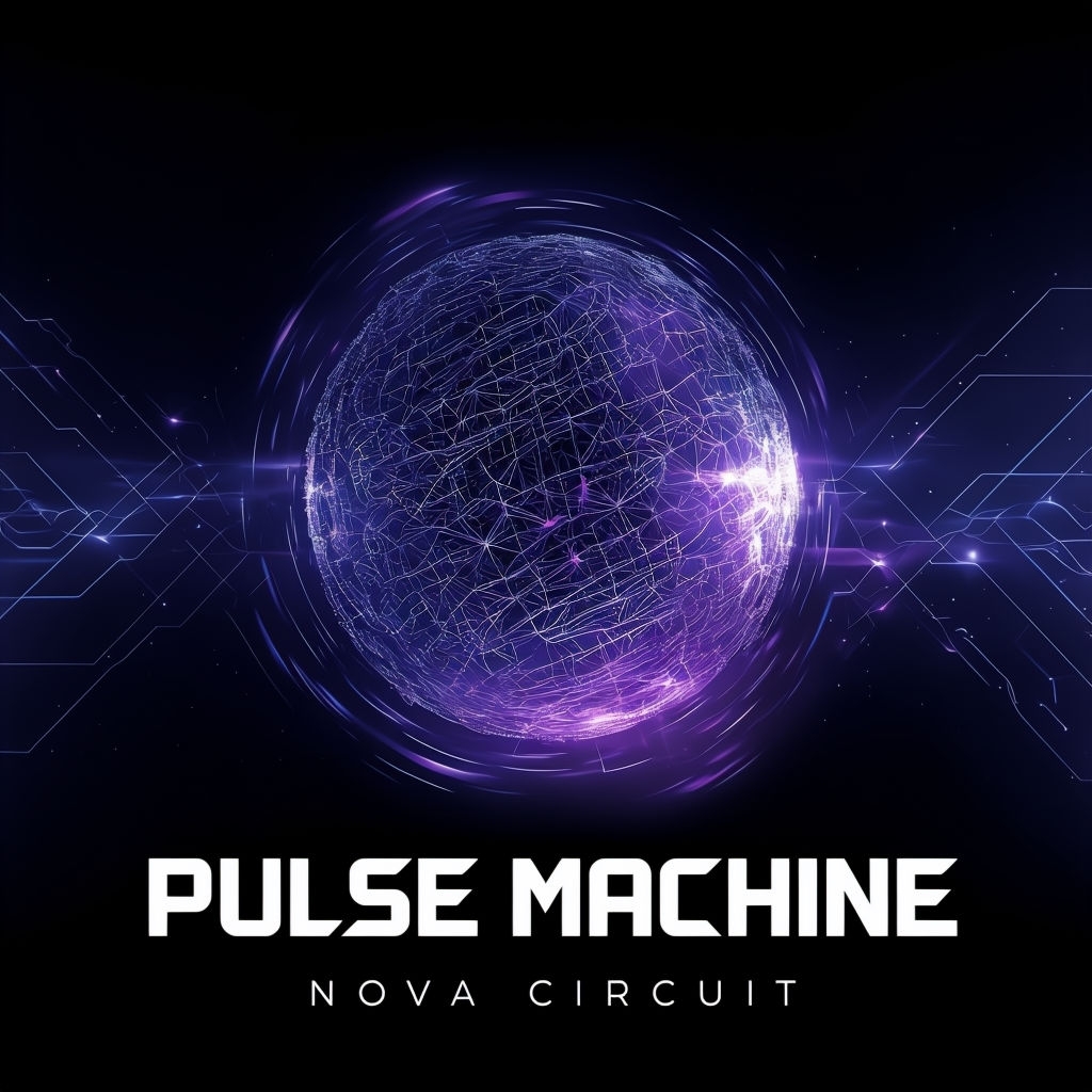 Futuristic Pulse Machine Album Cover for Techno Music