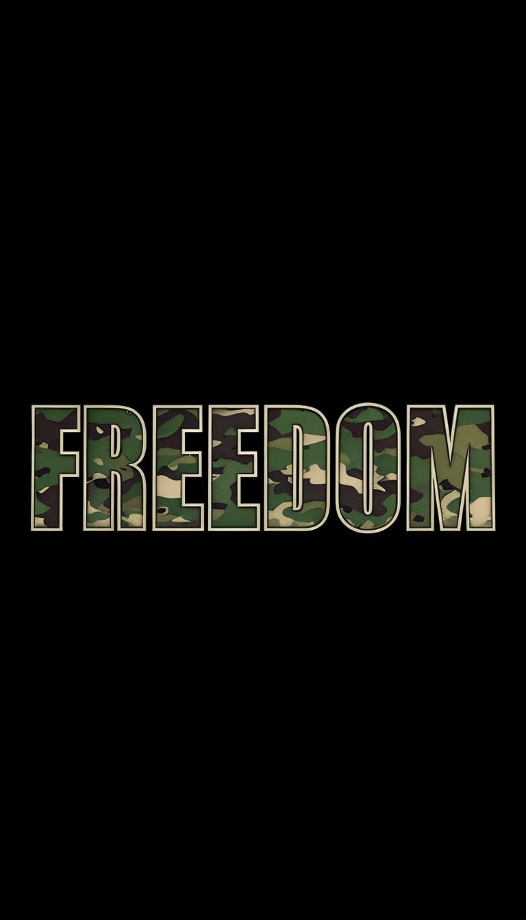 Camouflage Freedom Typography Design Phone Case Cover