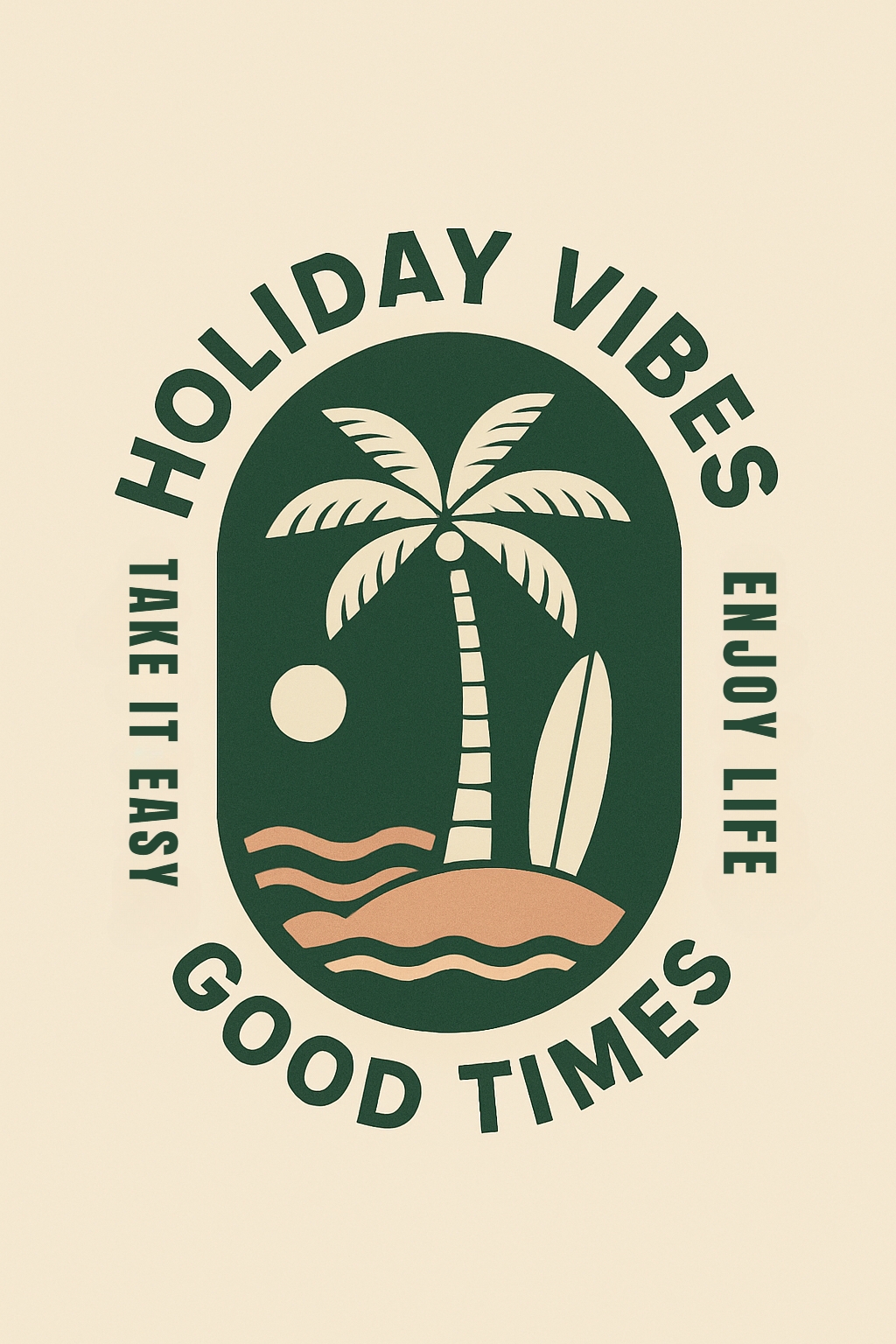 Tropical Holiday Vibes Retro Palm Tree T-Shirt