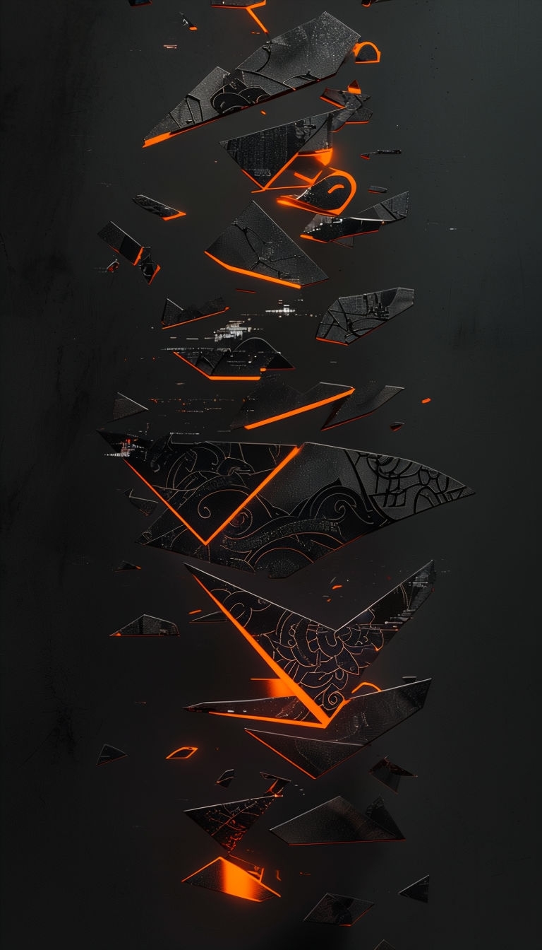 Glowing Cyberpunk Fragmented Tattoo Patterns Mobile Wallpaper