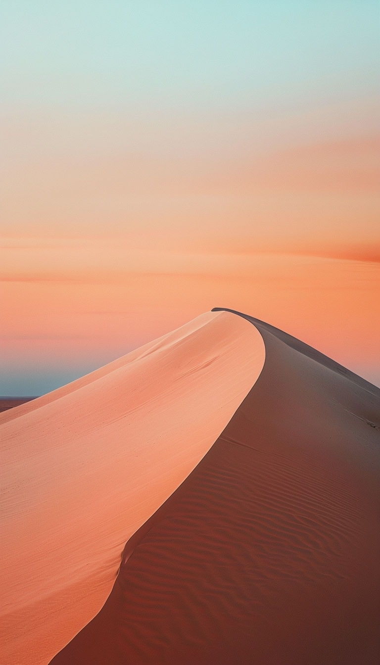 Tranquil Minimalist Sand Dune Landscape at Sunset Mobile Wallpaper