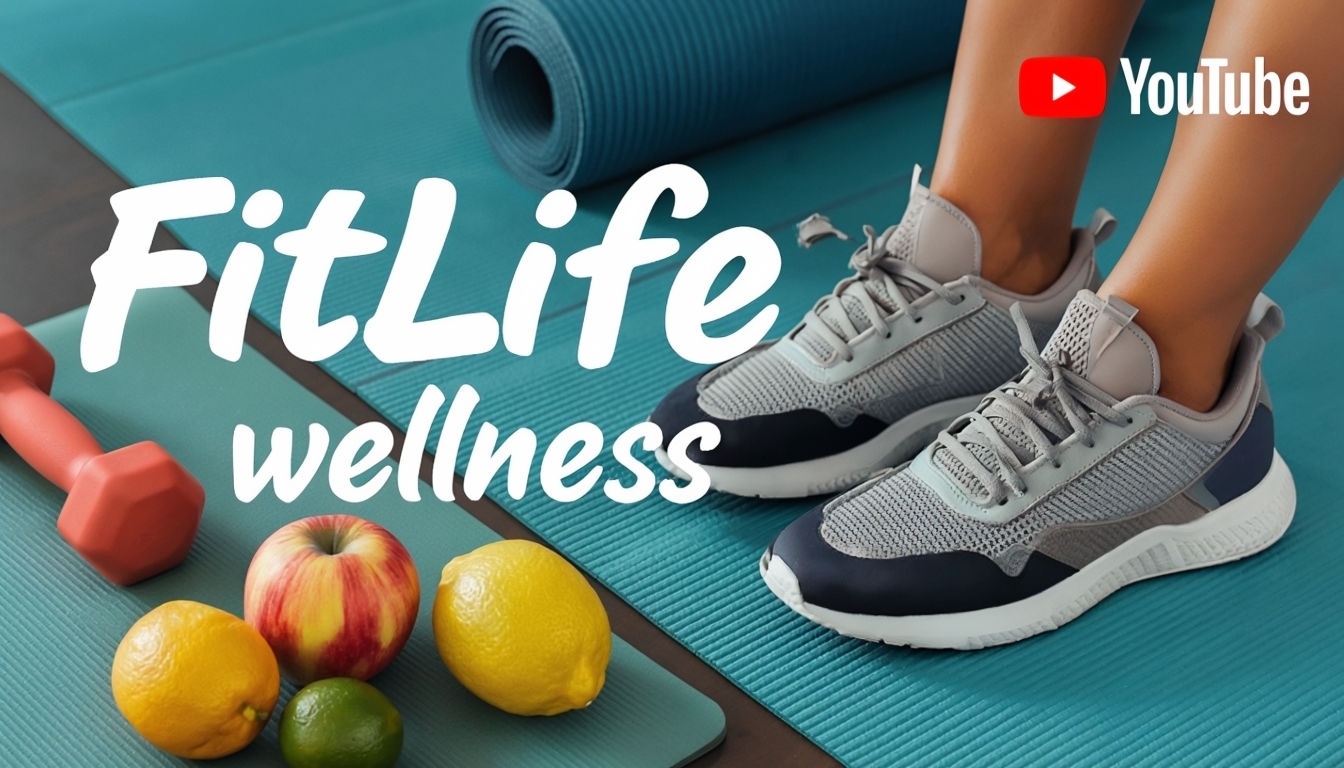 FitLife Wellness Promotional YouTube Banner for Fitness Content