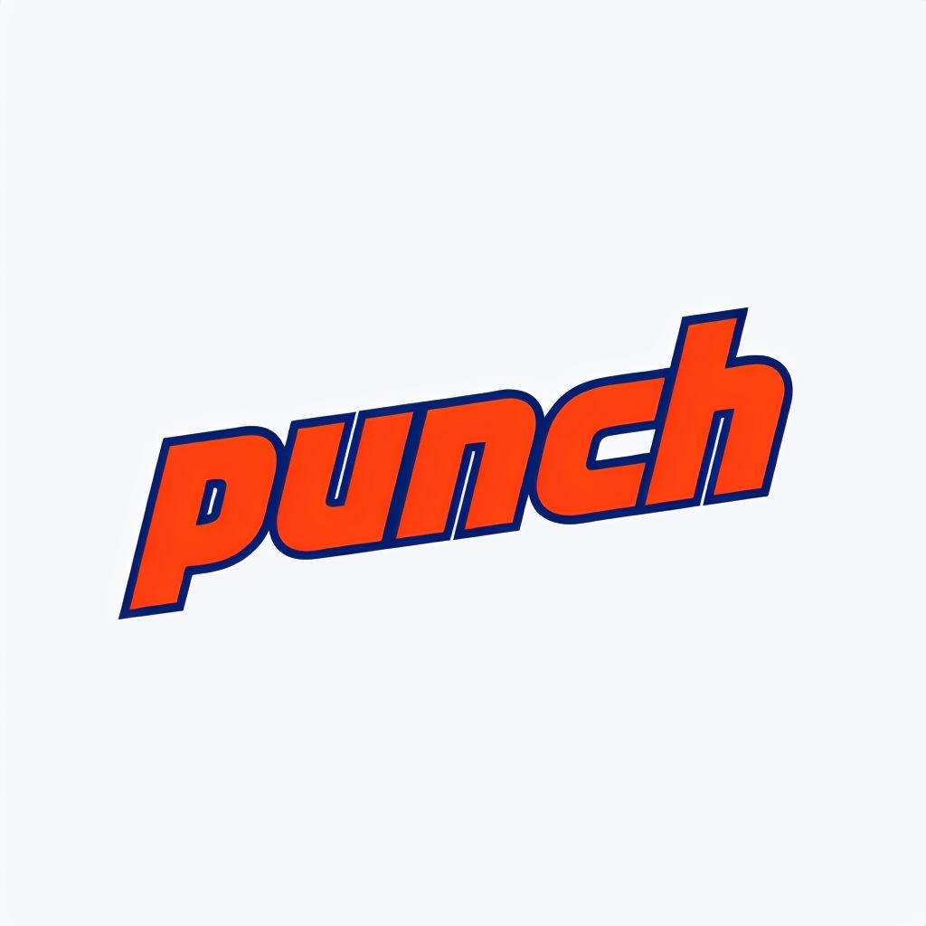 Bold Minimalist Punch Logo Design with Vibrant Colors