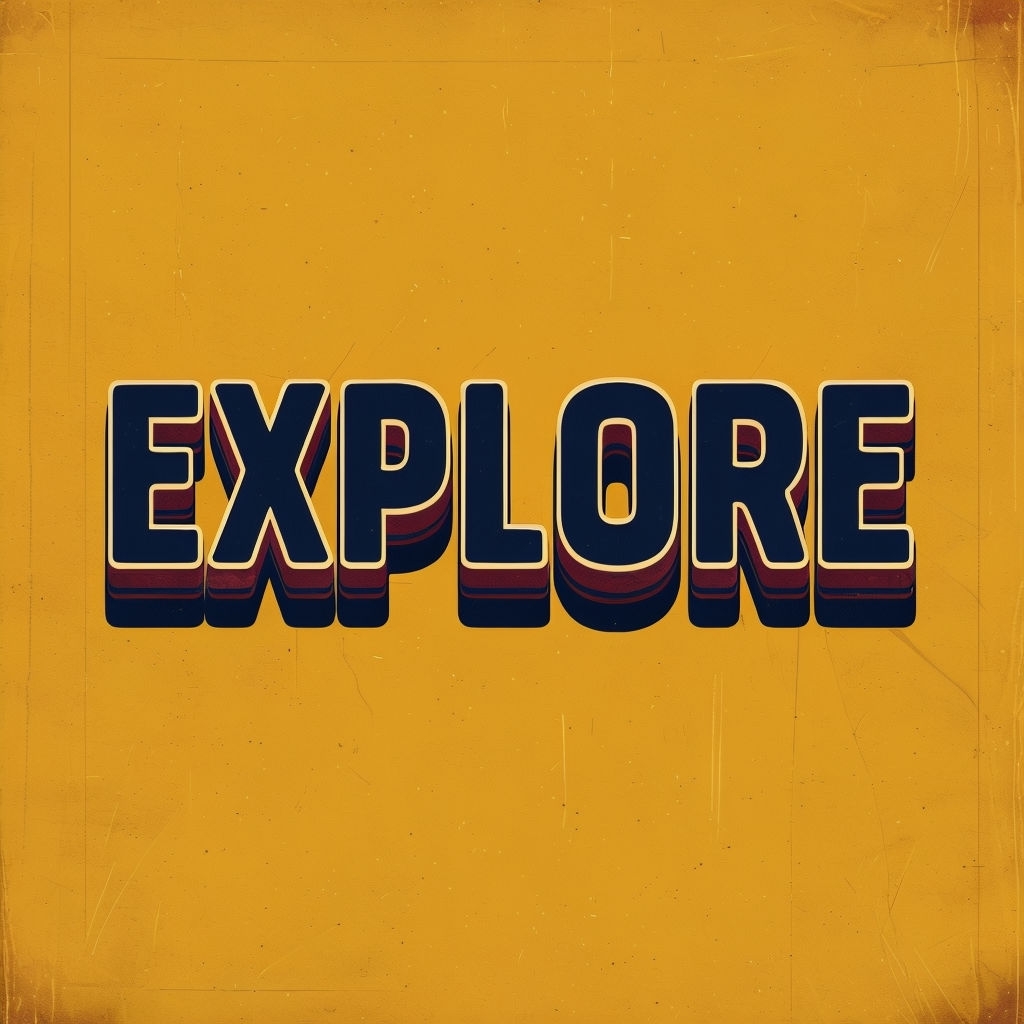 Vintage Explore Typography on Mustard Yellow Background T-Shirt