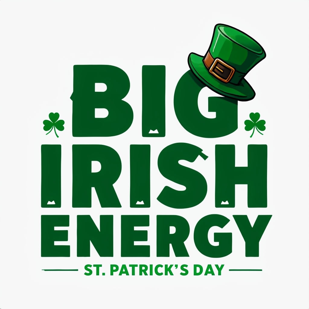 Big Irish Energy with Leprechaun Hat T-Shirt