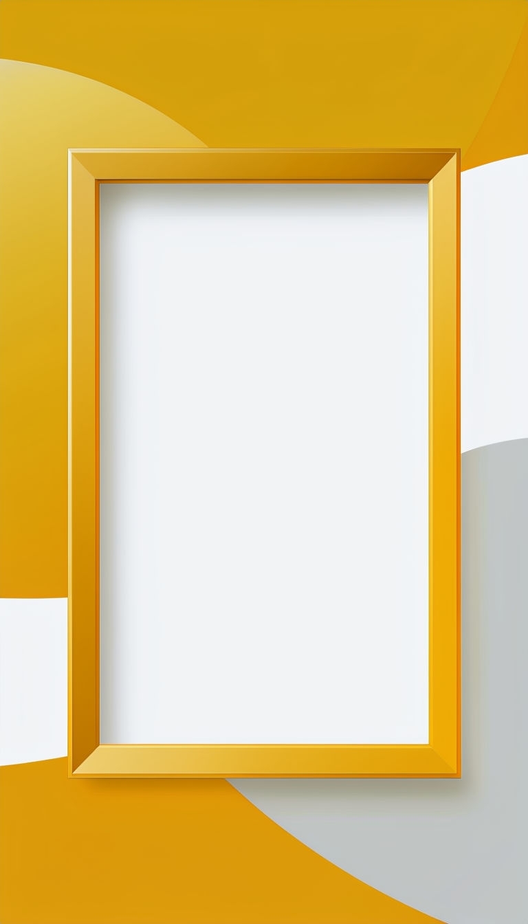 Modern Amber Yellow Frame with Gradient Background Mockup