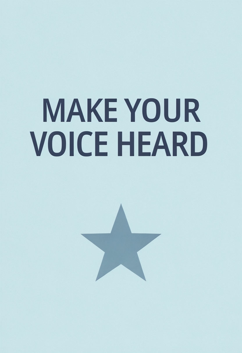 Minimalist "Make Your Voice Heard" Voting Card