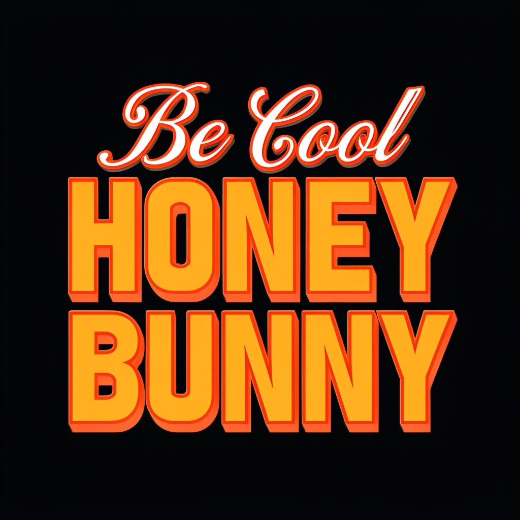 Be Cool Honey Bunny Colorful Text Design Poster