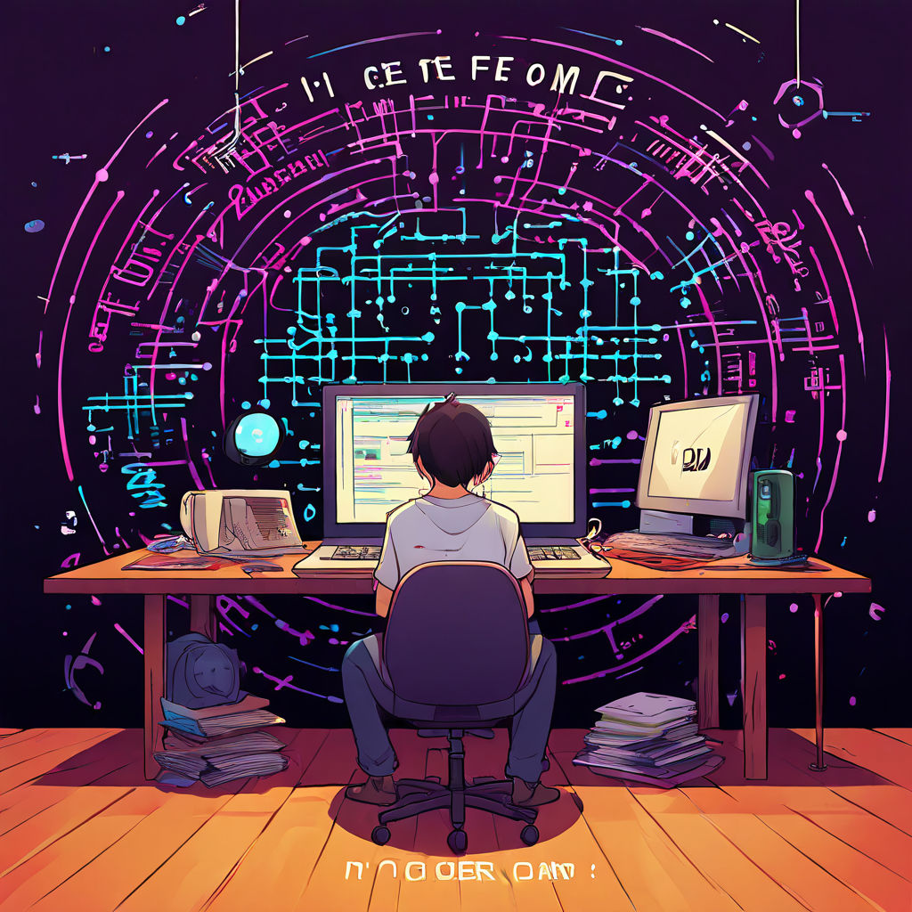 A captivating anime-inspired illustration of a coder's dream... by ...