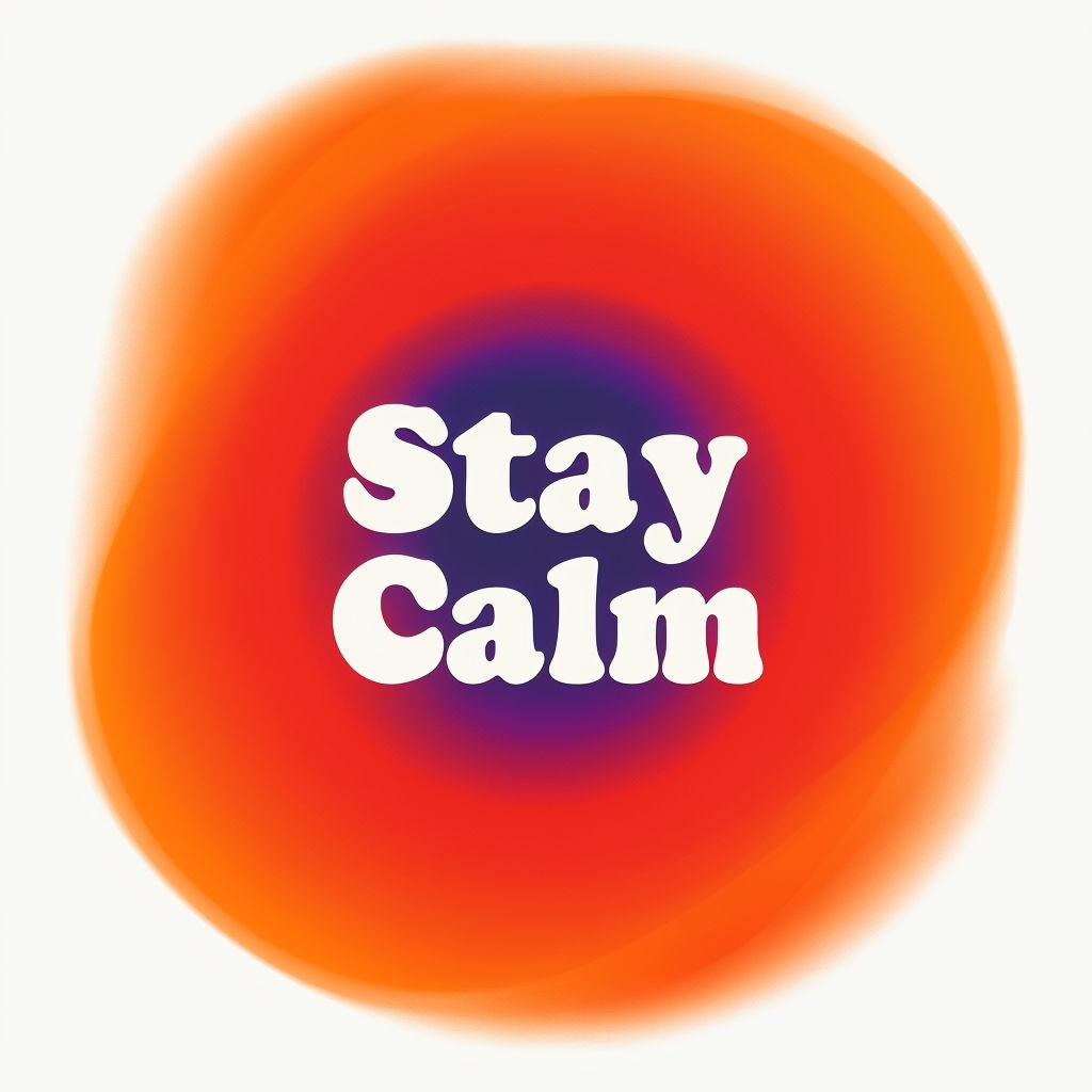 Stay Calm Bold Gradient Circle Minimalist T-Shirt