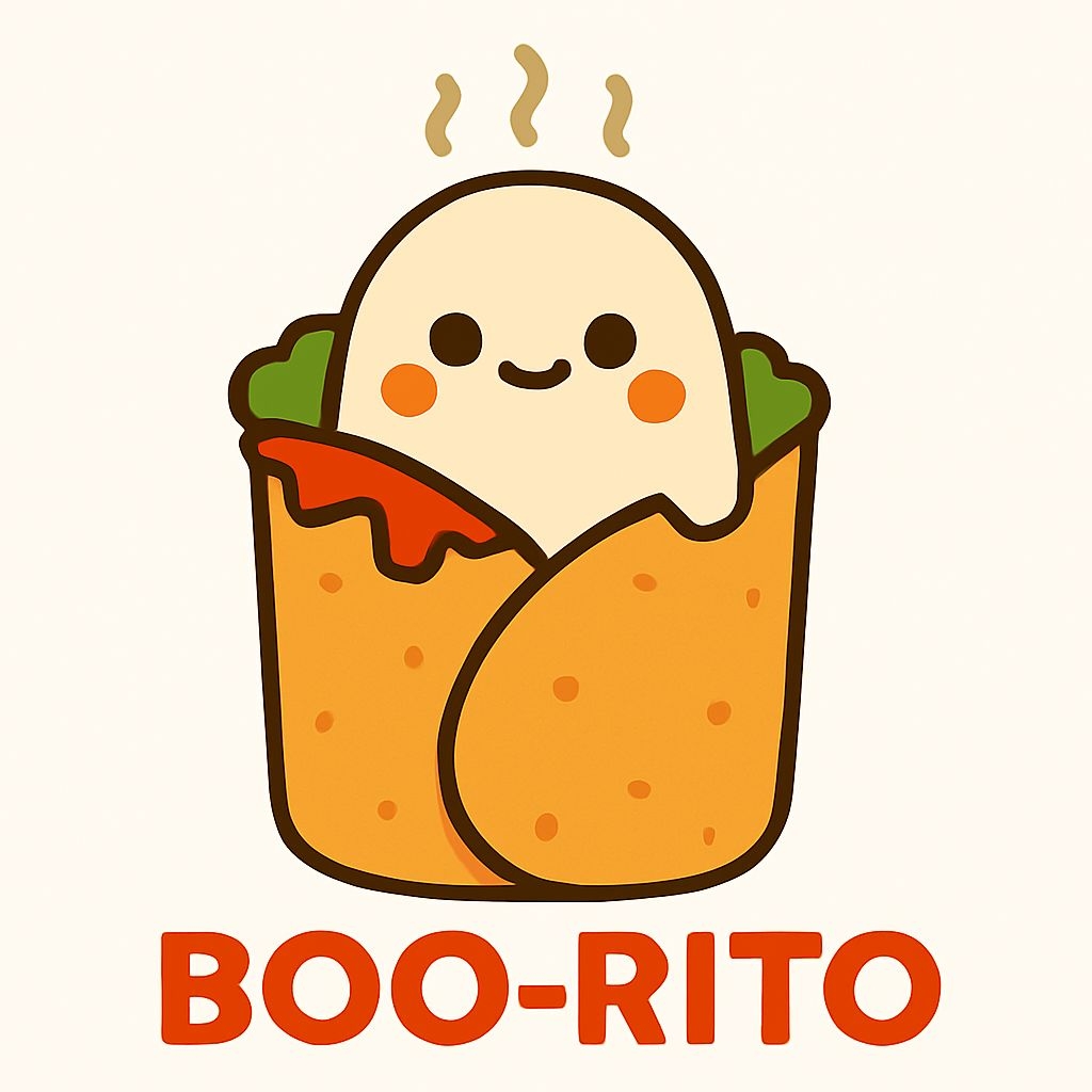 Cheerful Cartoon Boo-Rito Ghost Illustration T-Shirt