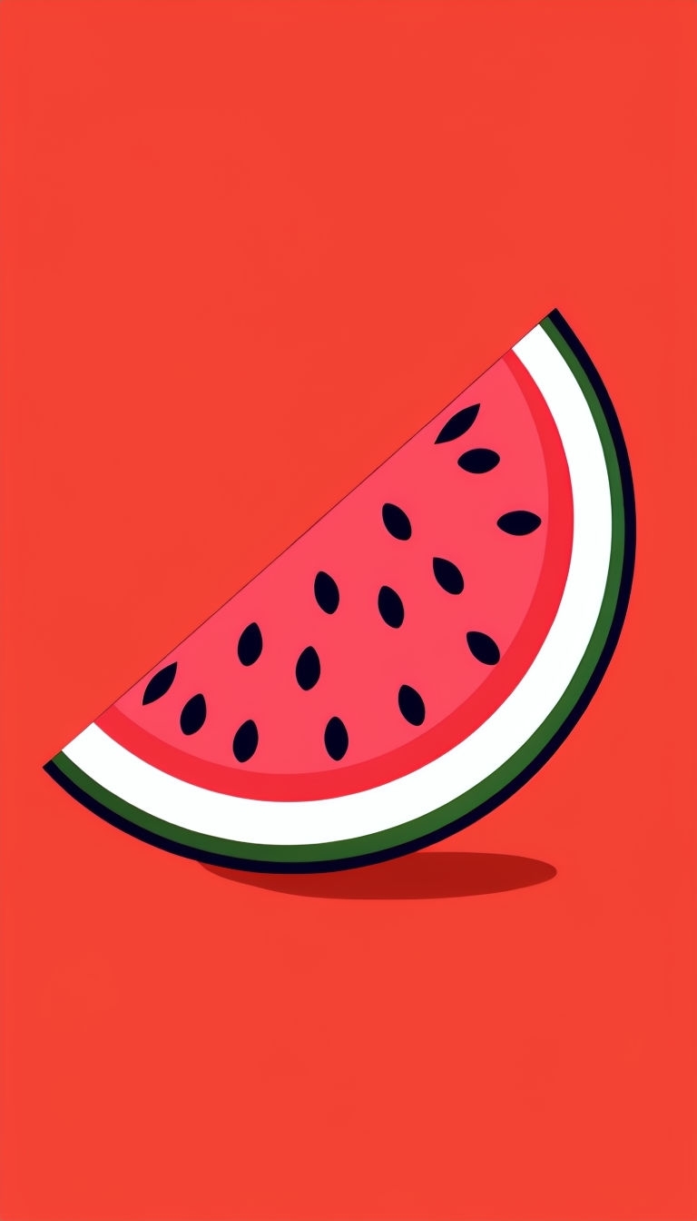 Stylized Minimalist Watermelon Slice Illustration Phone Case Cover