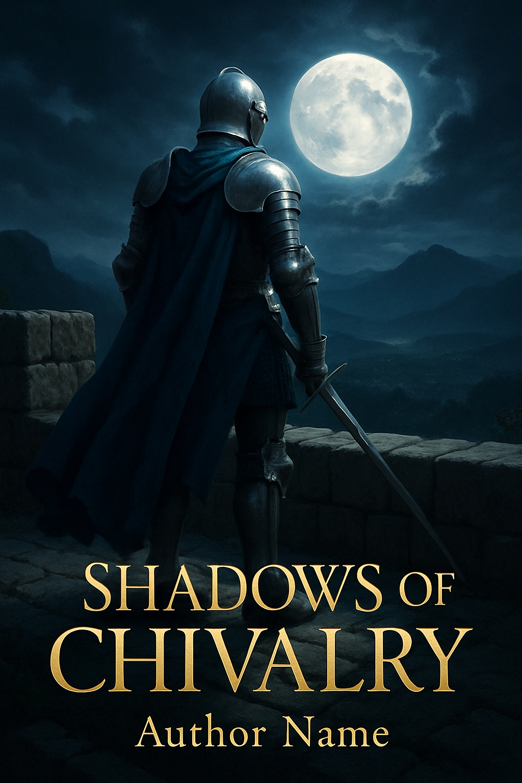 Shadows of Chivalry Fantasy Knight Book Cover Design EBook Cover