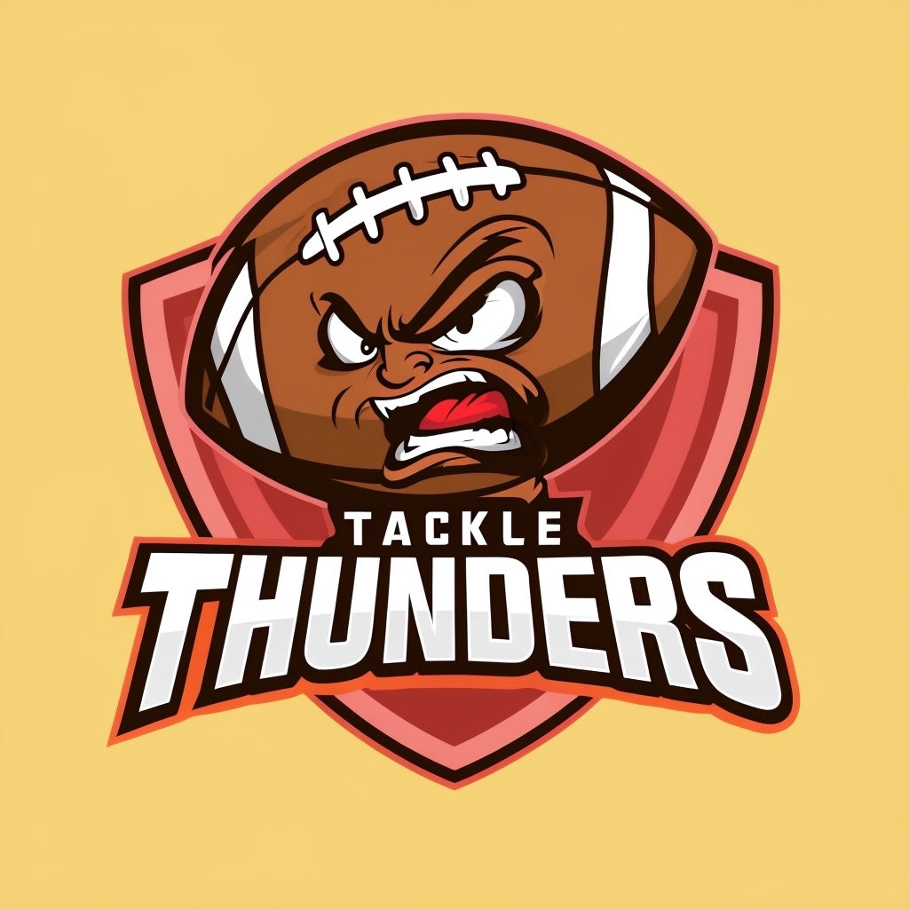 Vibrant Cartoon Football Character Logo for Sports Team Branding