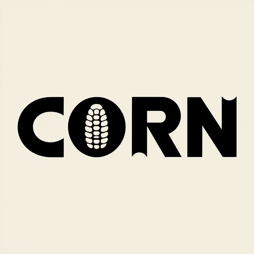 Modern Minimalist CORN Typography Design Logo