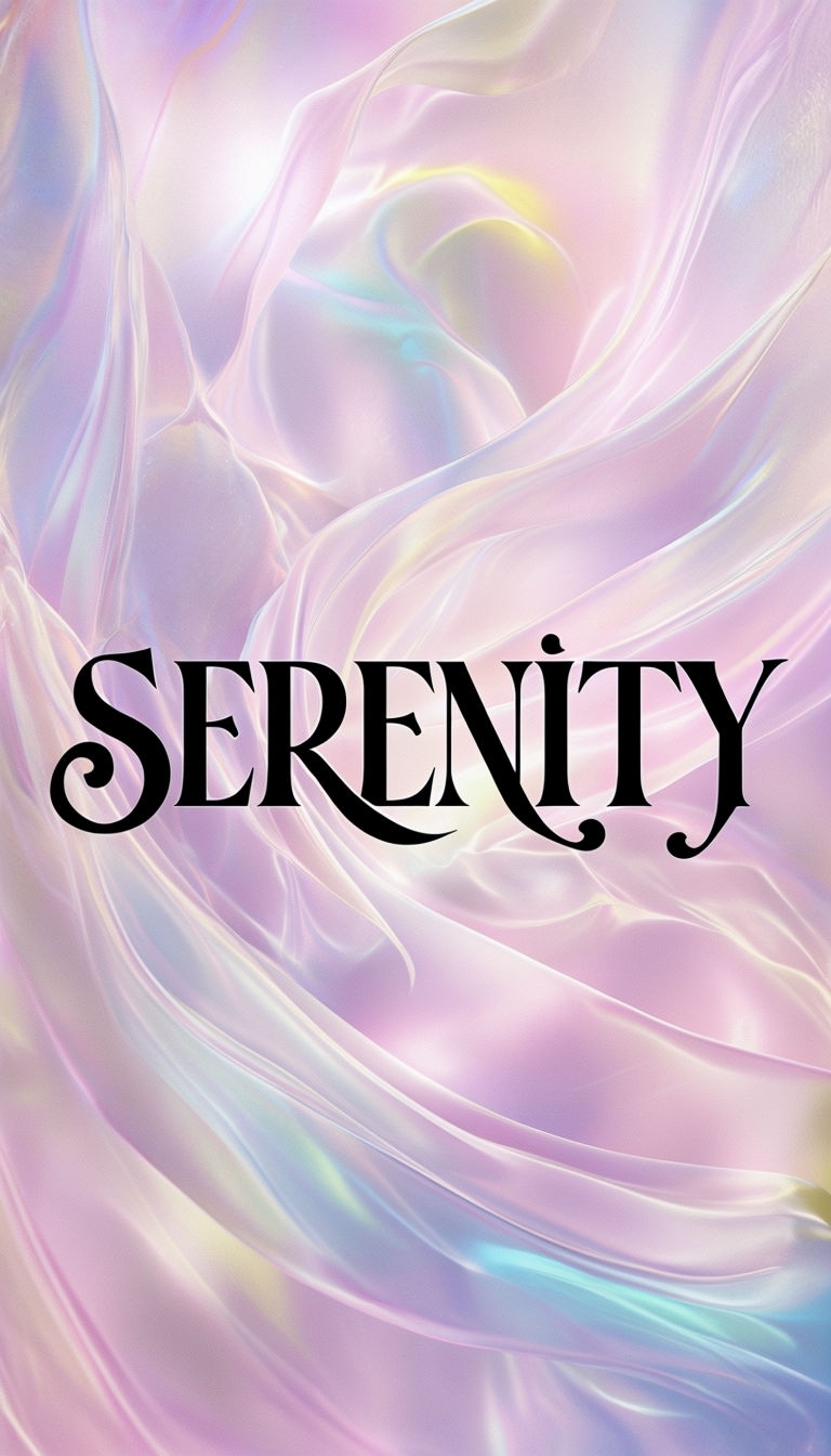 Elegant Serenity Typography on Pastel Abstract Background Mobile Wallpaper