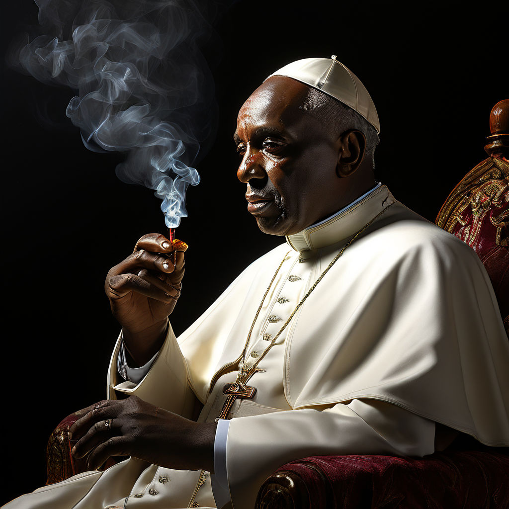 Pope smoking by Samuel Ankeli - Playground