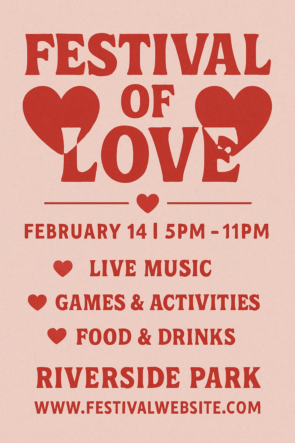 Romantic Festival of Love Promotional Poster Design Flyer