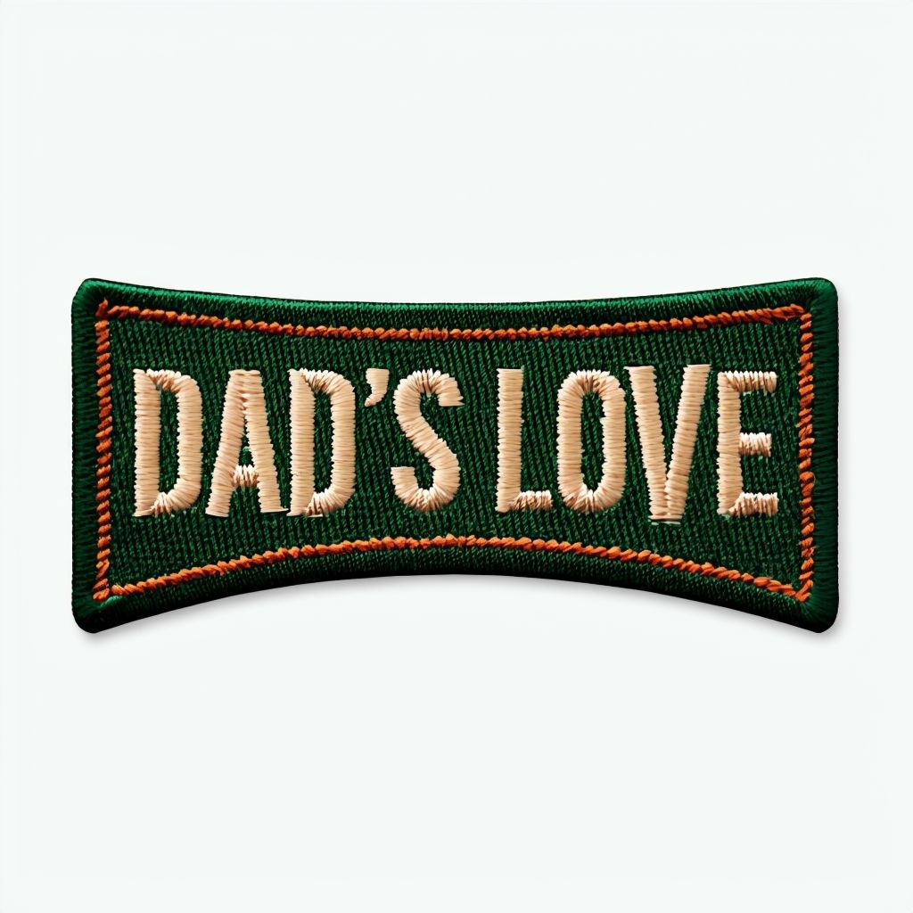 Embroidered Forest Green DAD’S LOVE Patch Design for Hats