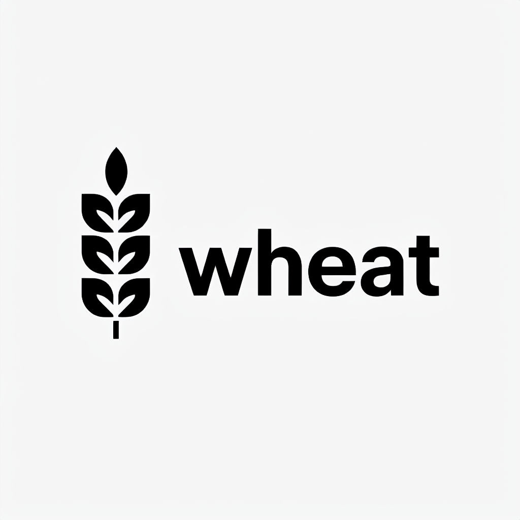 Minimalist Wheat Stalk Logo with Bold Typography Design Logo