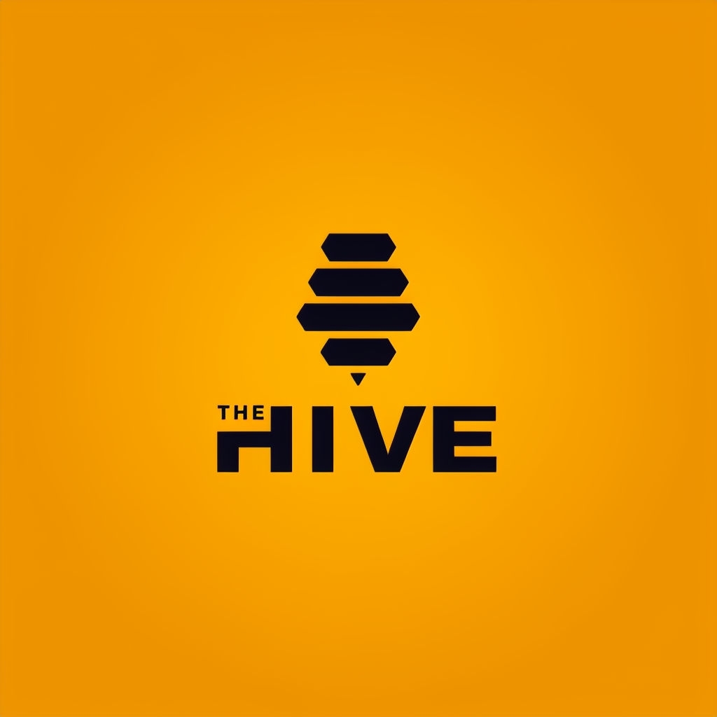 Stylish Minimalist The Hive Honeycomb Logo Design