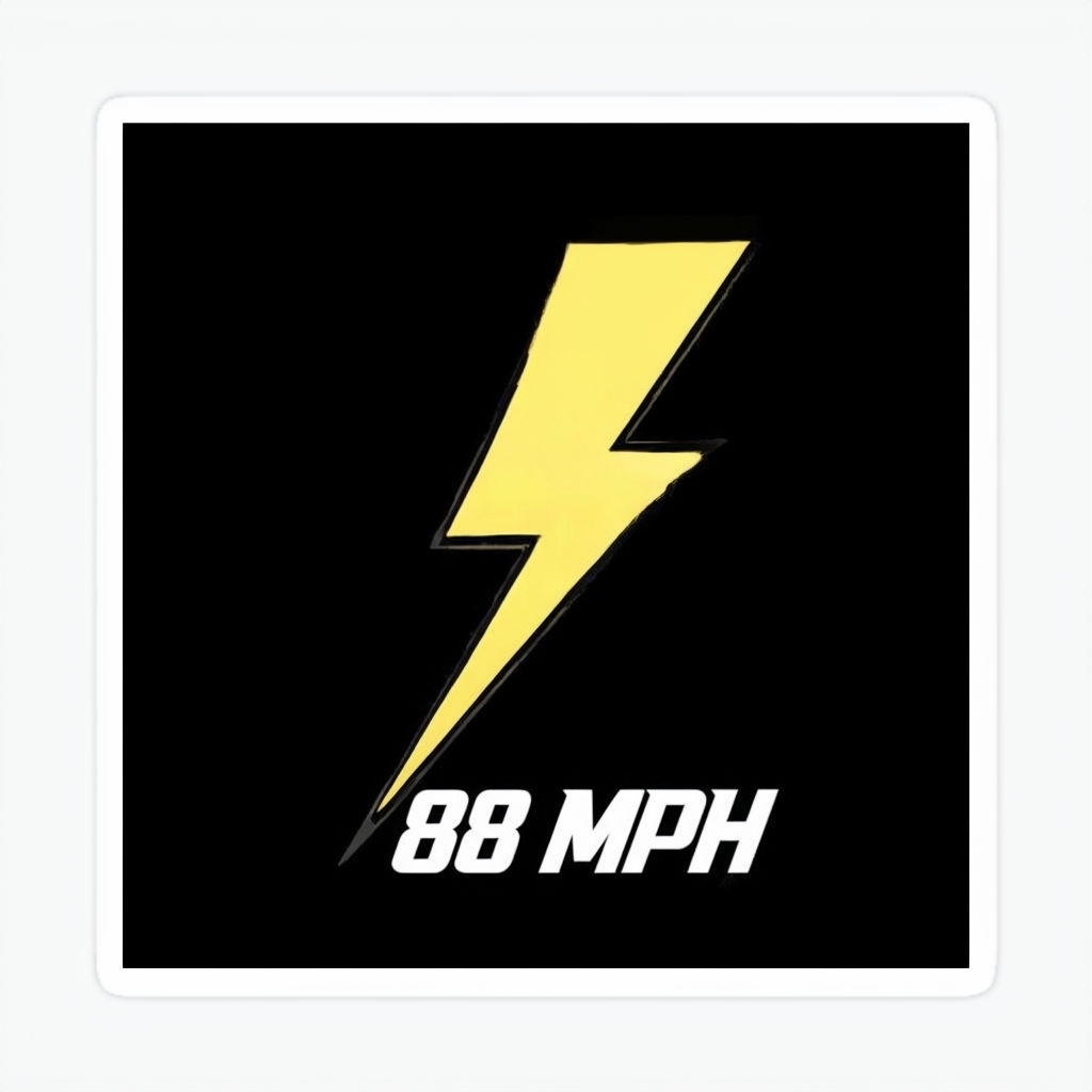 Vibrant Lightning Bolt 88 MPH Time Travel Sticker