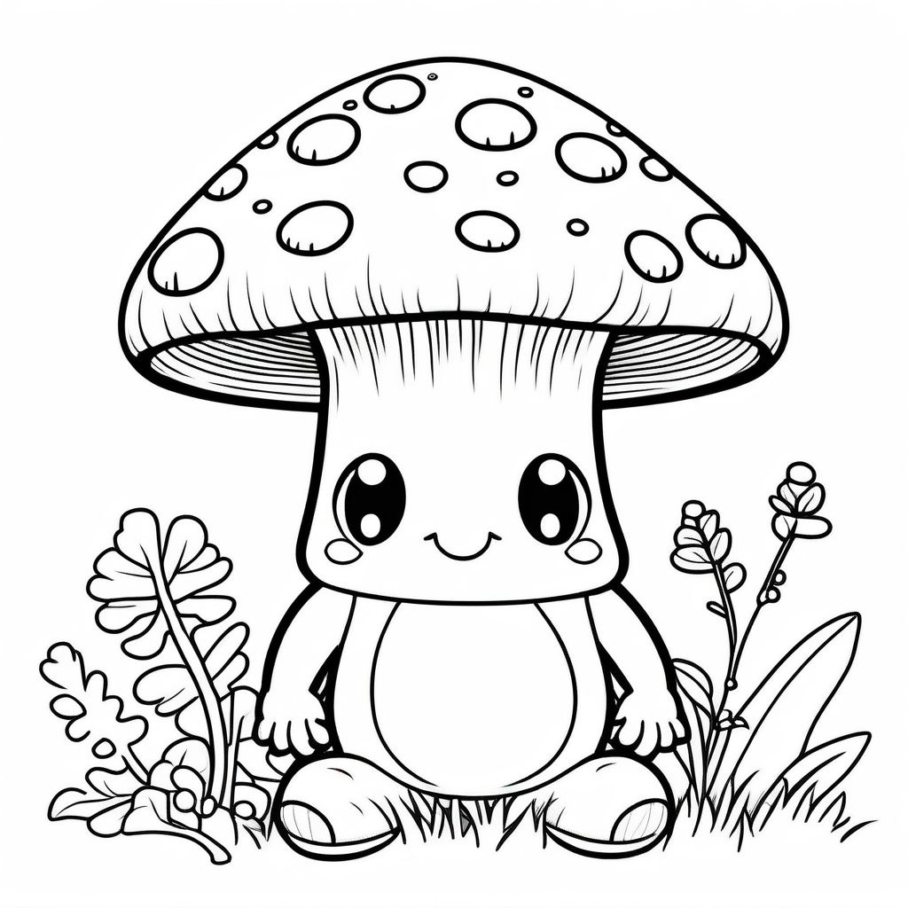 Cute kawaii little mushroom person by Michał Sikora - Playground