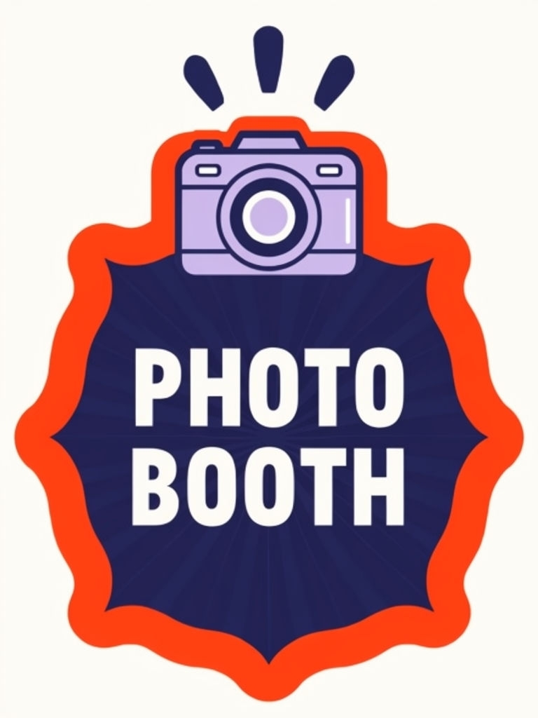 Retro Light Purple Photo Booth Logo Design for Event Signage
