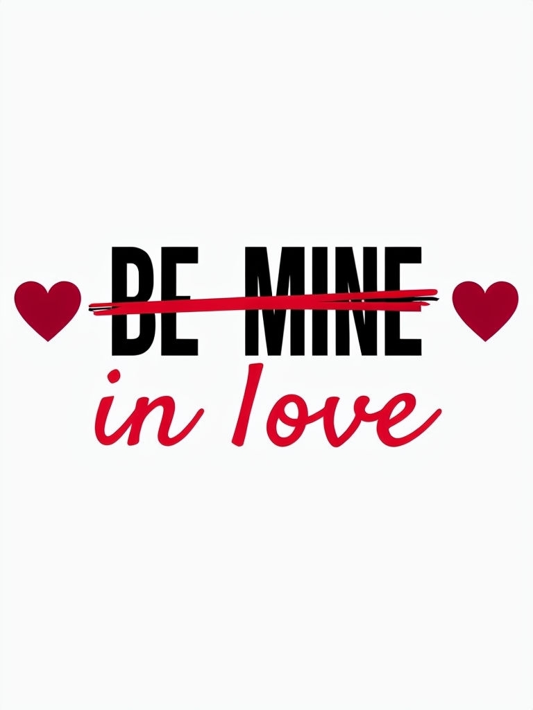 Bold Minimalist Be Mine Typography T-Shirt