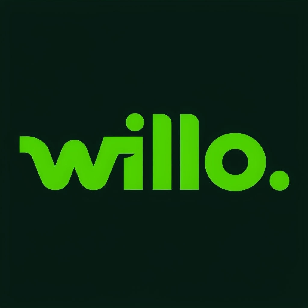 Minimalist 'willo.' Logo Design with Bold Modern Font Logo