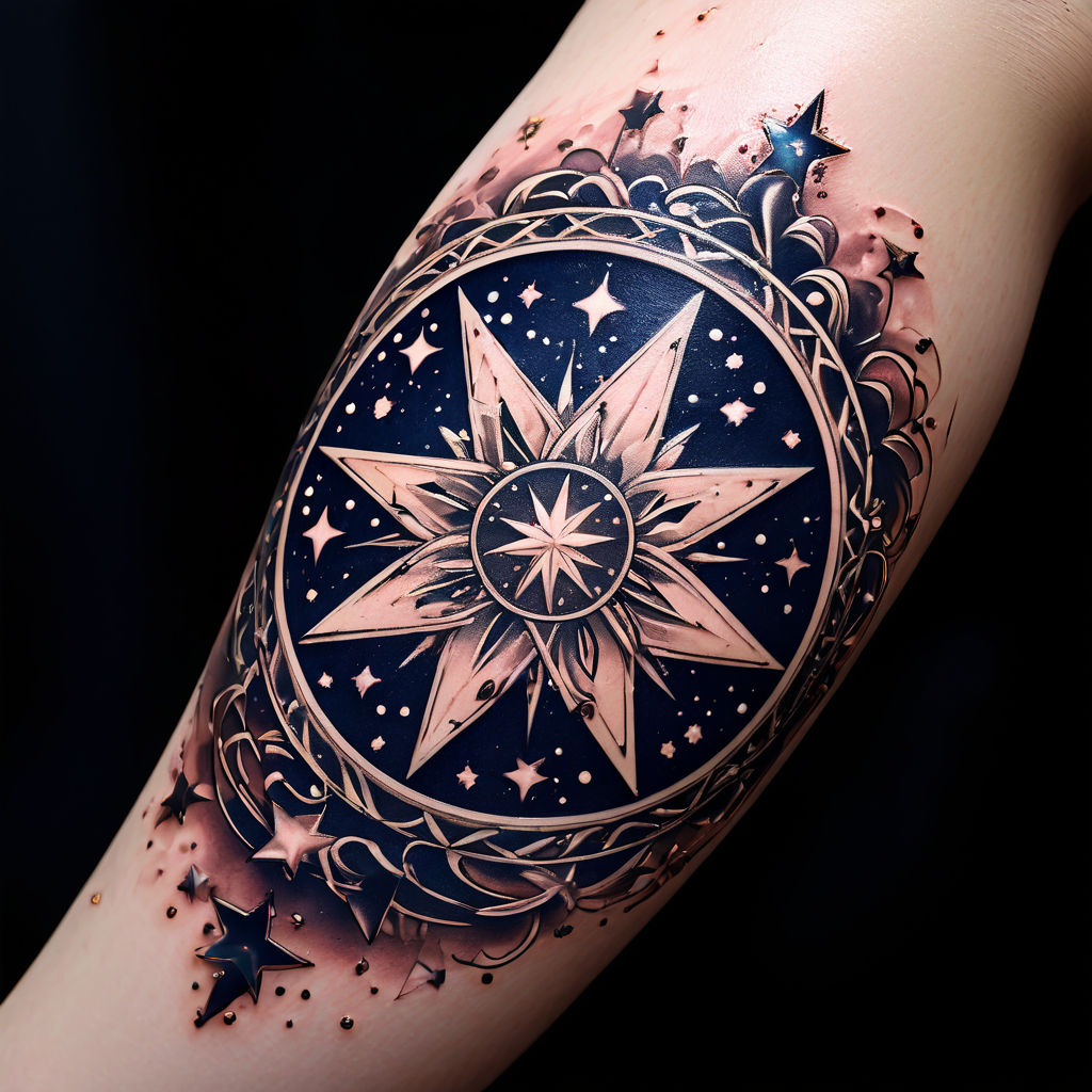 Star Moon Lotus Temporary Tattoo Sticker Semi permanent Long - Temu