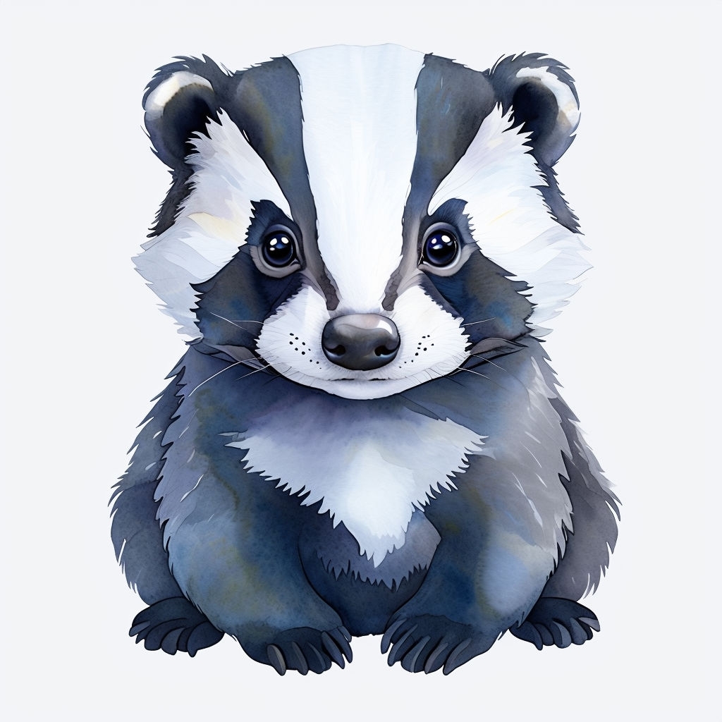 Adorable Baby Badger Watercolor Illustration Mug