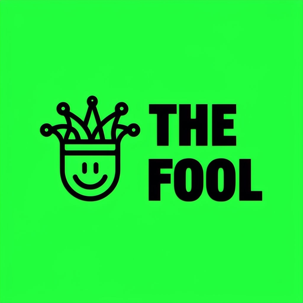 Minimalist Jester Hat Logo Design with Bold Text The Fool Logo