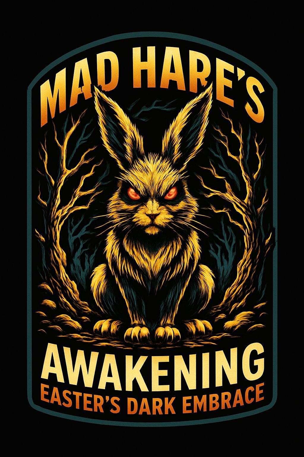 Menacing Mad Hare's Awakening Dark Artwork T-Shirt
