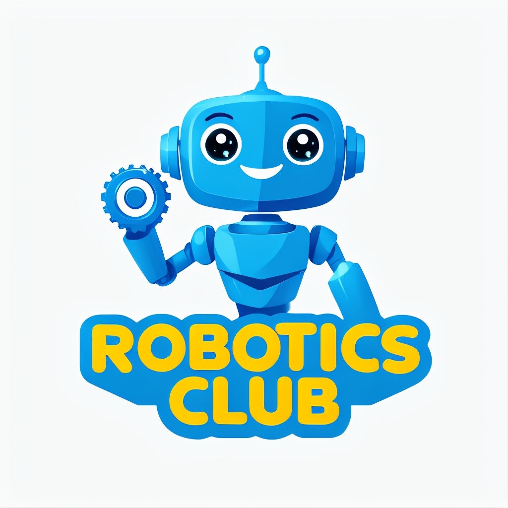 Friendly Robot Logo for Robotics Club with Vibrant Colors Logo