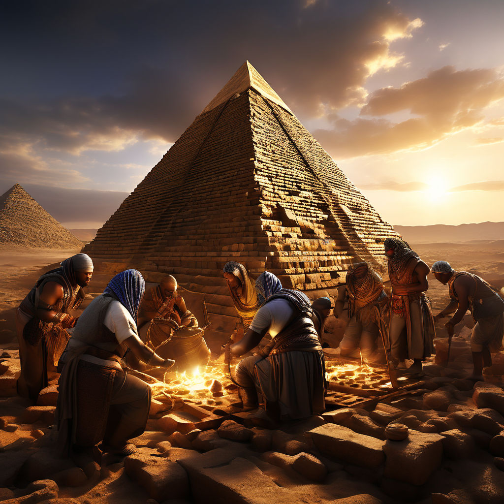 Ancient Egyptians are building the Great Pyramid of Giza" - Playground