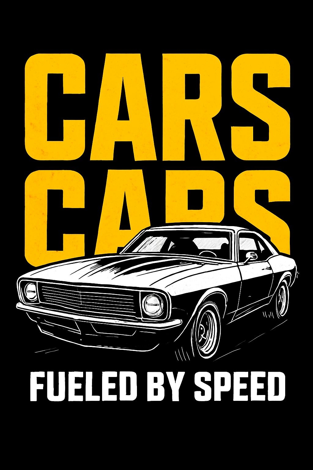 Vintage Muscle Car Graphic with Bold Text T-Shirt