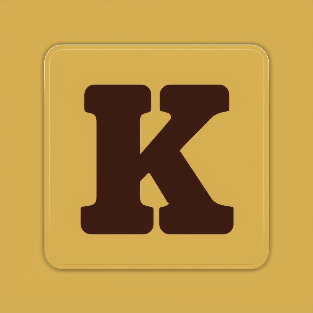 Modern Dark Brown Acrobatic Letter K Typography Design Monogram