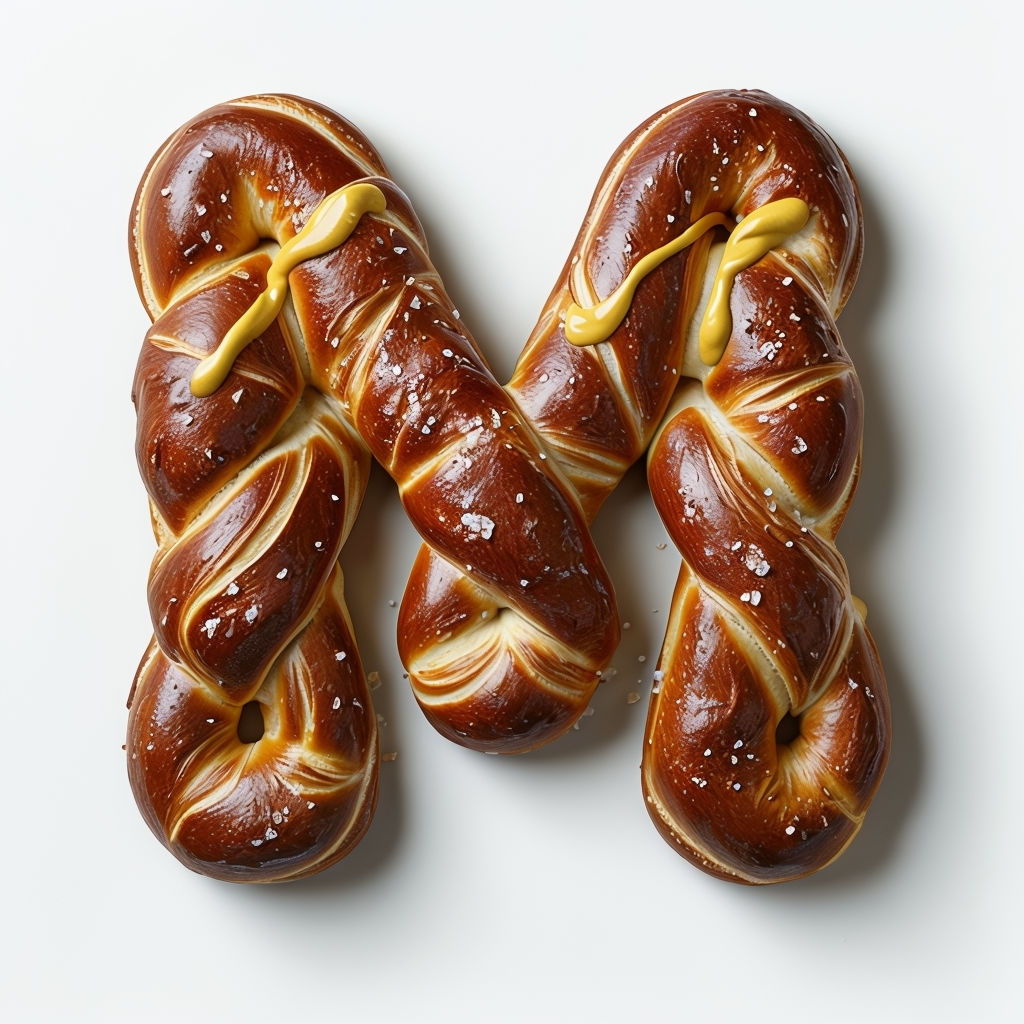 Mouthwatering Soft Pretzel Monogram 'M' Art