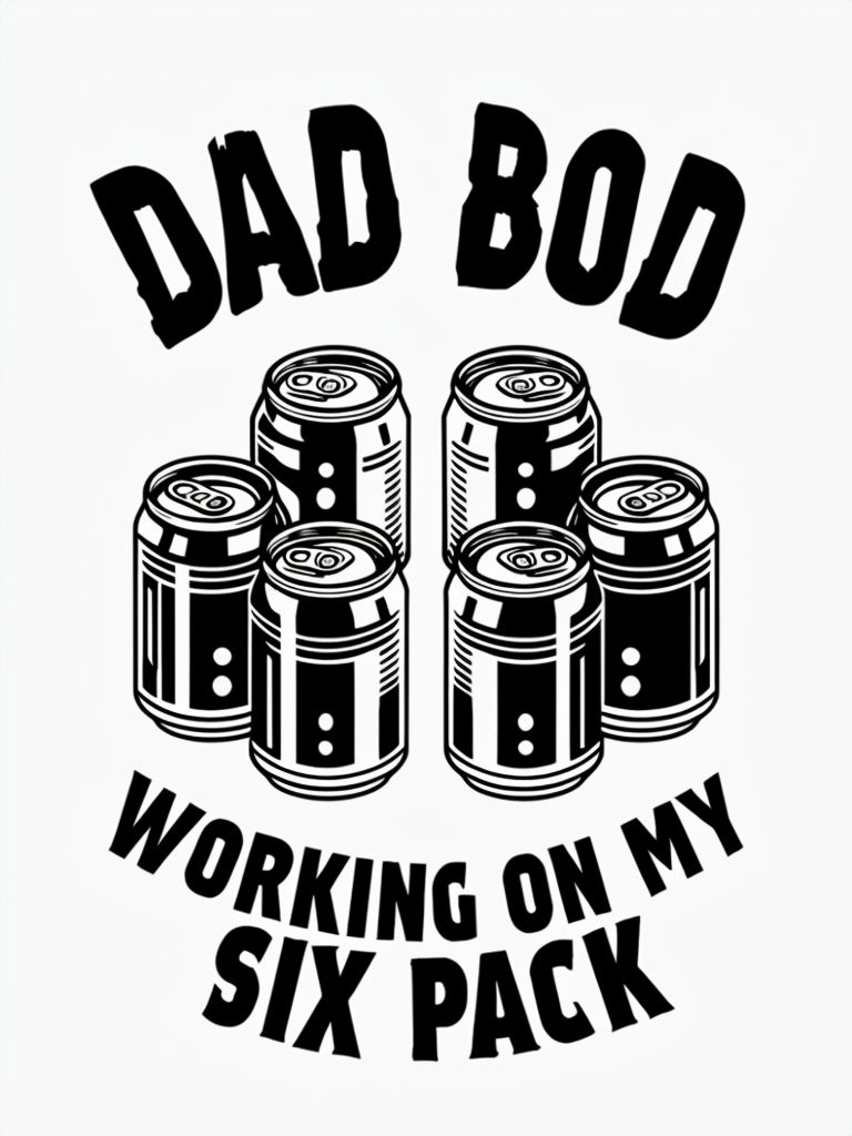 Bold DAD BOD Working On My Six Pack Graphic T-Shirt