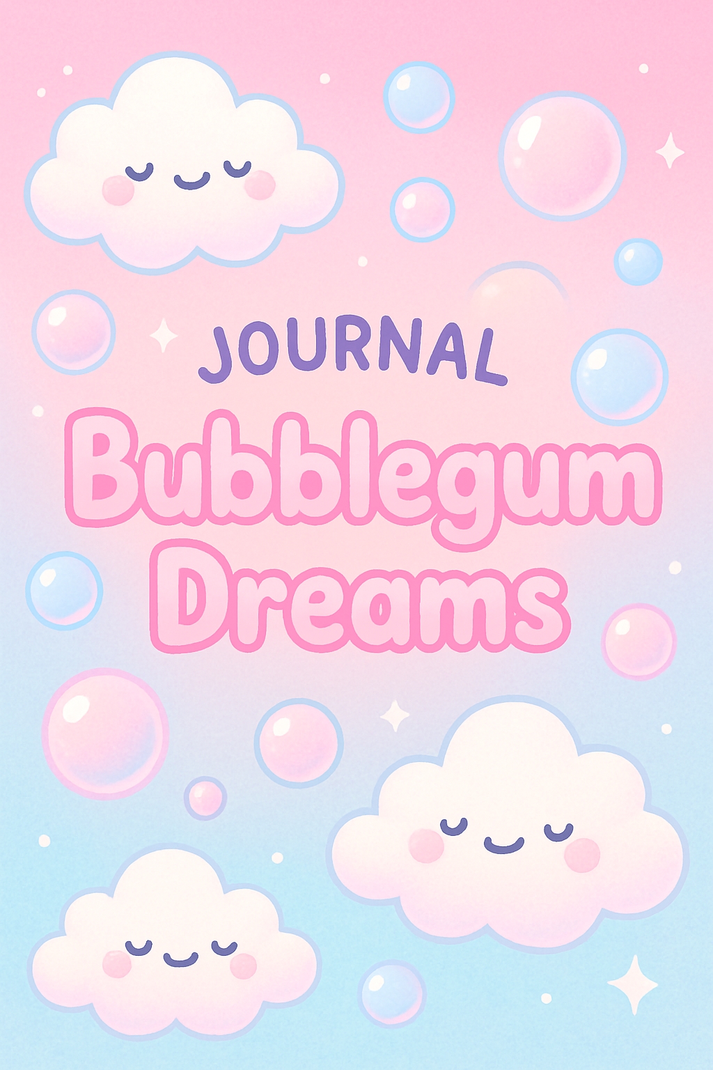 Whimsical Bubblegum Dreams Cloud Illustration for EBook Cover